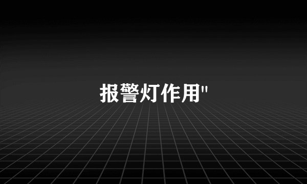 报警灯作用