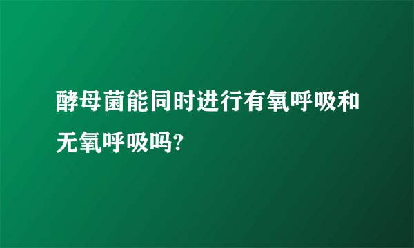 酵母菌能同时进行有氧呼吸和无氧呼吸吗?