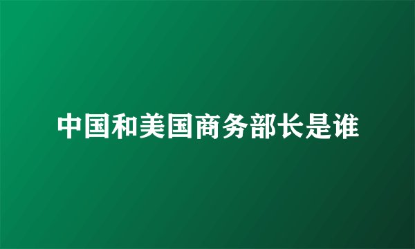 中国和美国商务部长是谁