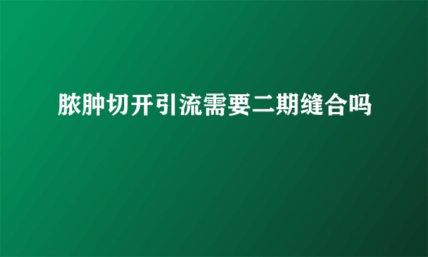 脓肿切开引流需要二期缝合吗
