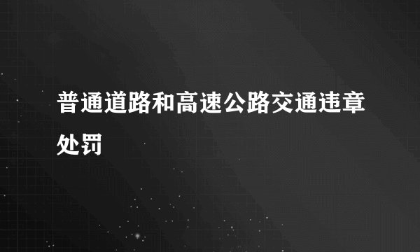 普通道路和高速公路交通违章处罚