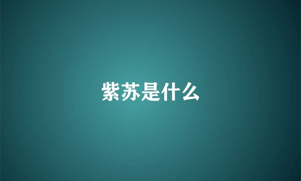 紫苏是什么