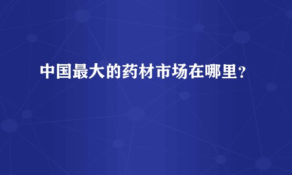 中国最大的药材市场在哪里？