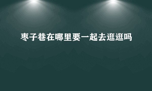 枣子巷在哪里要一起去逛逛吗