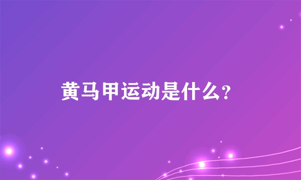 黄马甲运动是什么?