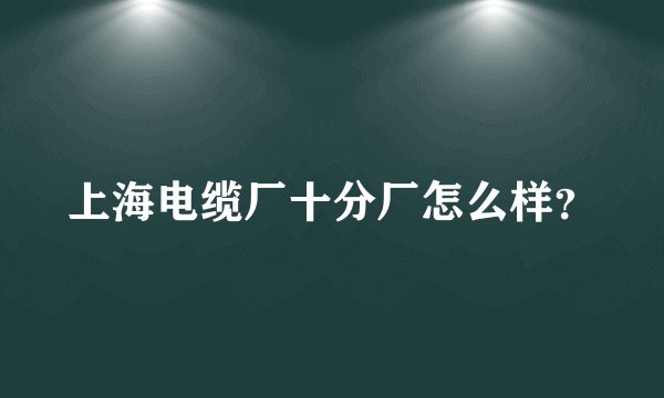 上海电缆厂十分厂怎么样?