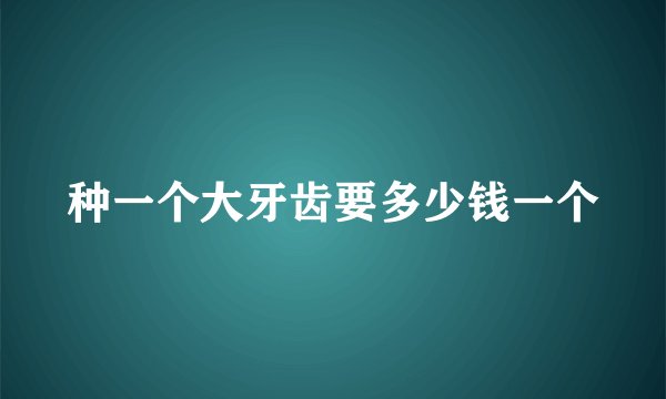 种一个大牙齿要多少钱一个
