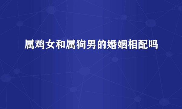 属鸡女和属狗男的婚姻相配吗
