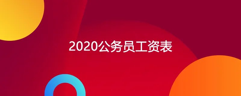 2020公务员工资表