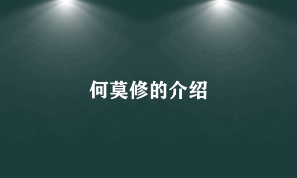 何莫修的介绍