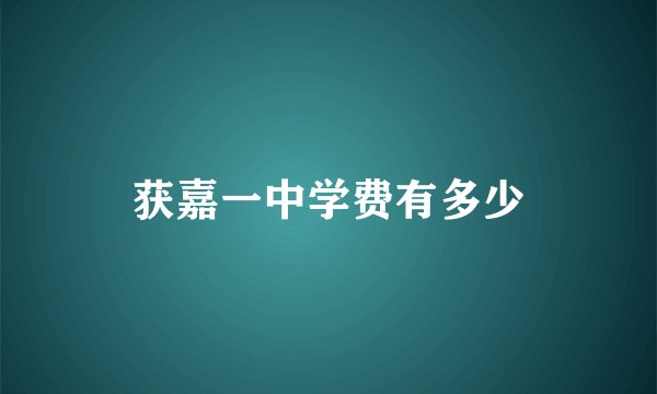 获嘉一中学费有多少