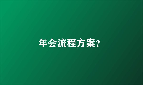 年会流程方案？