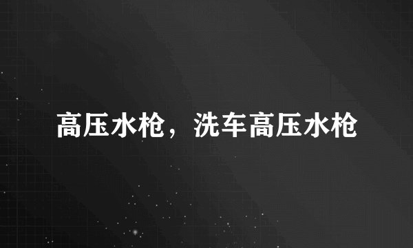 高压水枪,洗车高压水枪