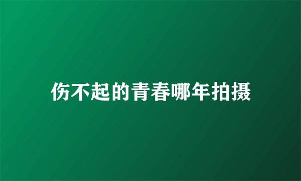 伤不起的青春哪年拍摄