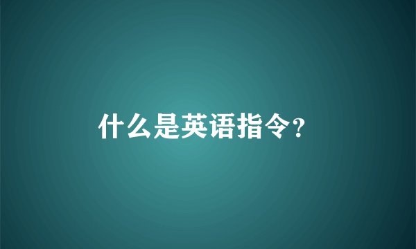 什么是英语指令？