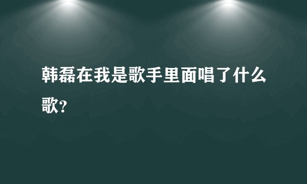 韩磊在我是歌手里面唱了什么歌?