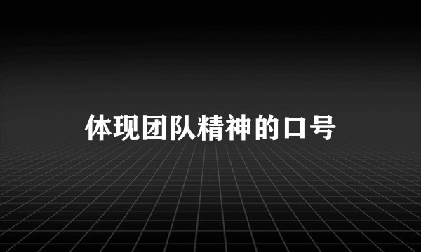 体现团队精神的口号