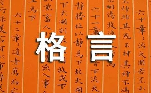 我喜欢的格言