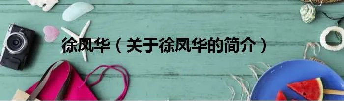 徐凤华(关于徐凤华的简介)