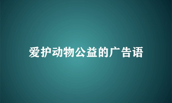 爱护动物公益的广告语