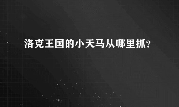 洛克王国的小天马从哪里抓？