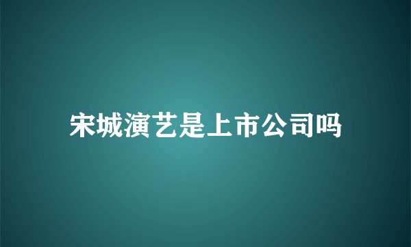 宋城演艺是上市公司吗
