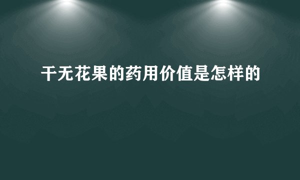 干无花果的药用价值是怎样的