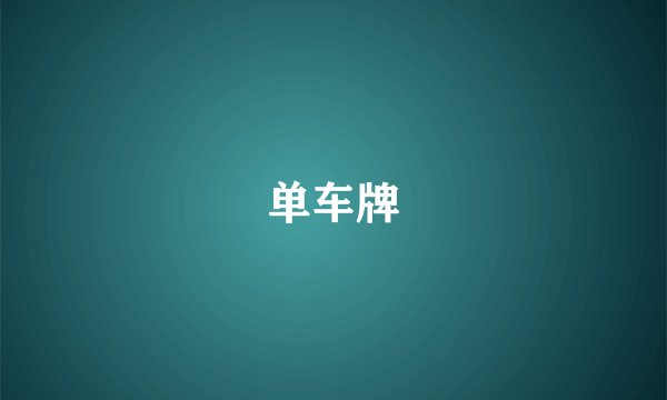 单车牌
