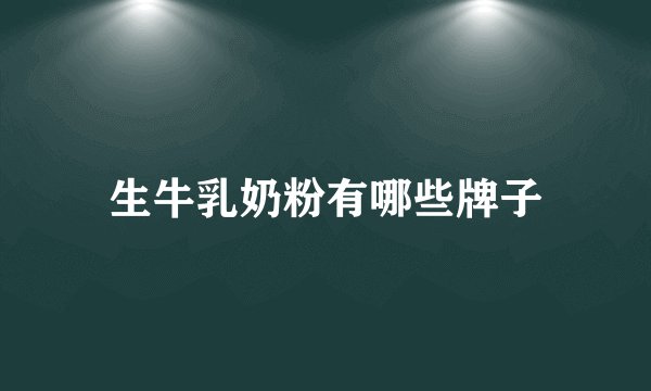 生牛乳奶粉有哪些牌子