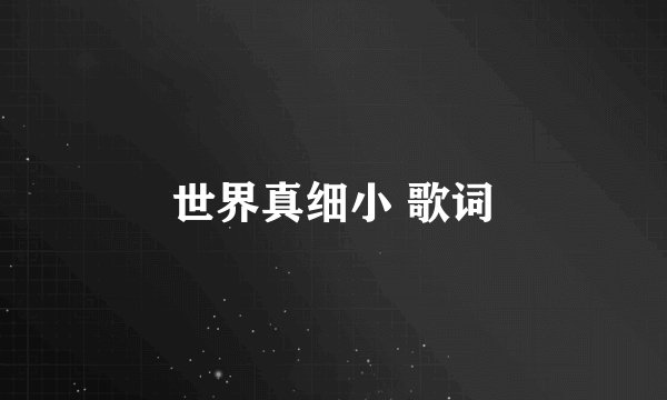 世界真细小 歌词