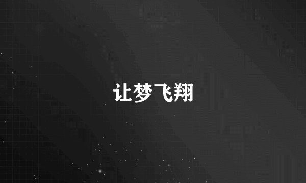让梦飞翔
