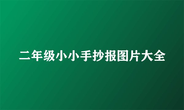 二年级小小手抄报图片大全