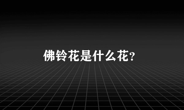 佛铃花是什么花？