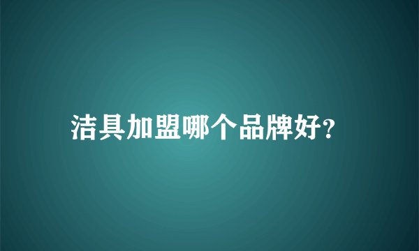 洁具加盟哪个品牌好？