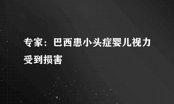 专家：巴西患小头症婴儿视力受到损害