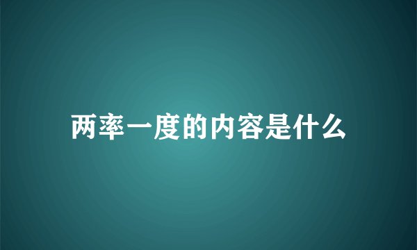 两率一度的内容是什么