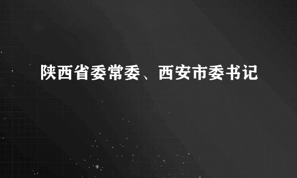 陕西省委常委、西安市委书记