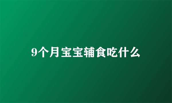 9个月宝宝辅食吃什么