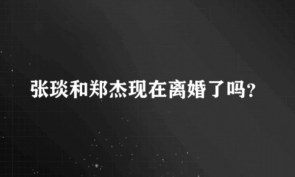 张琰和郑杰现在离婚了吗？