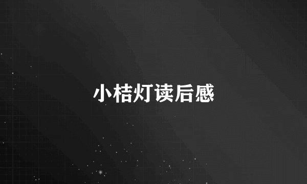小桔灯读后感