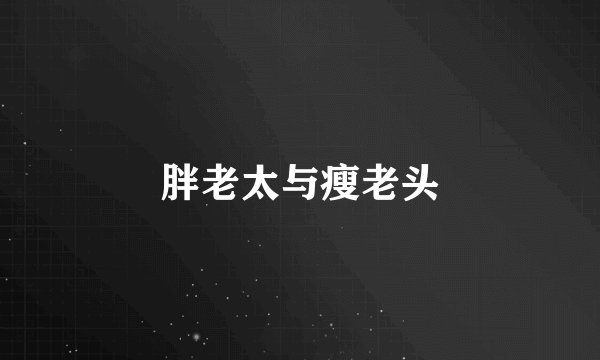 胖老太与瘦老头