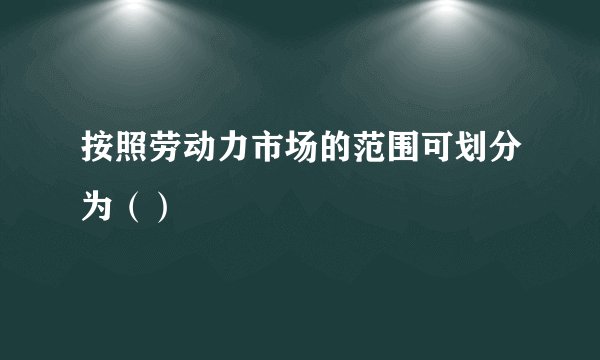按照劳动力市场的范围可划分为（）