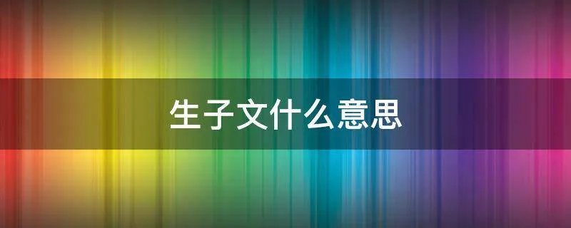 生子文什么意思