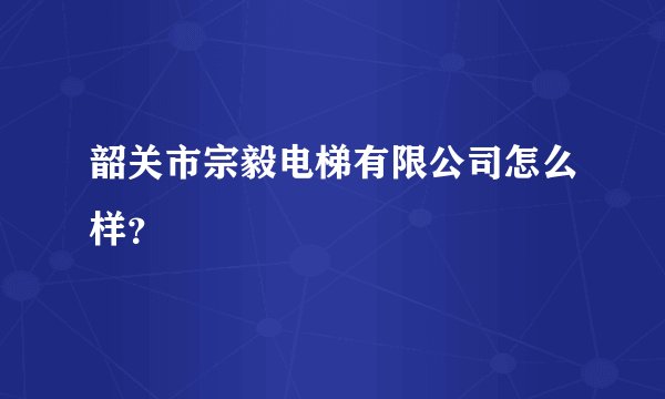 韶关市宗毅电梯有限公司怎么样?