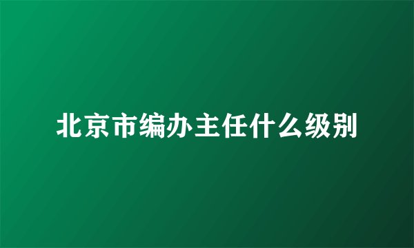 北京市编办主任什么级别