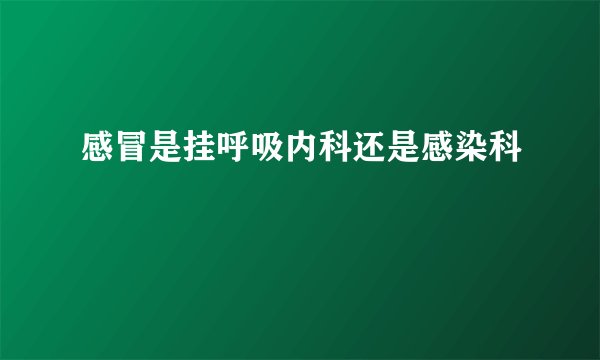 感冒是挂呼吸内科还是感染科