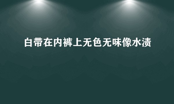 白带在内裤上无色无味像水渍