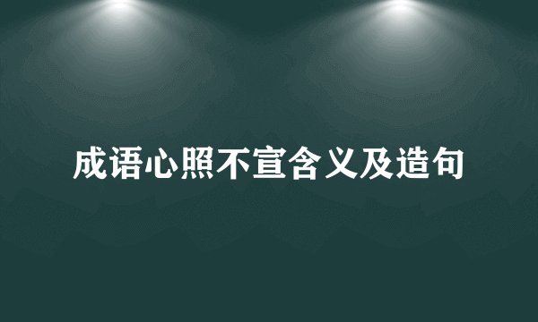 成语心照不宣含义及造句
