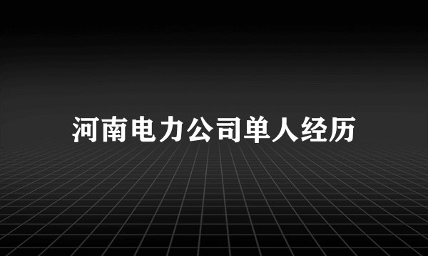 河南电力公司单人经历