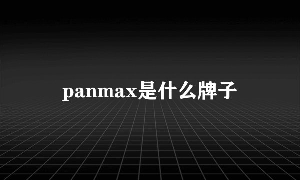 panmax是什么牌子